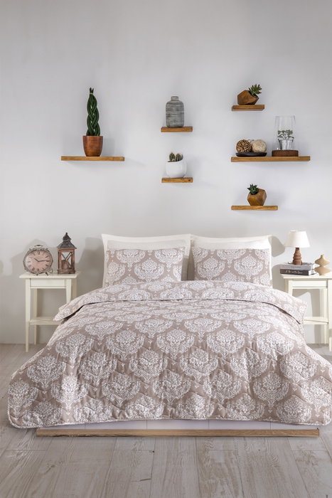 L'essentiel linge de maison Juego de colcha doble Post - Brown